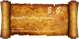 Bogdánffy Gejza névjegykártya